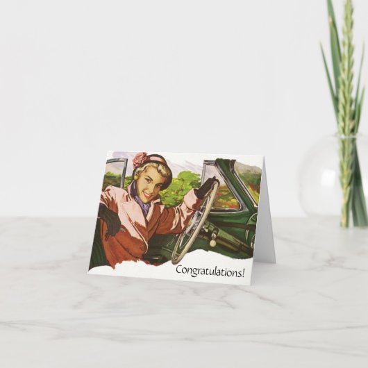 レトロおもしろいおめでとう新しいジョブカードへの移行 カード (正面)