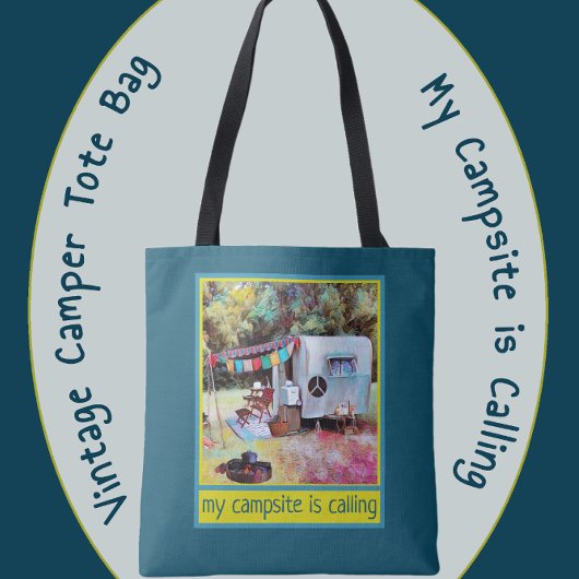 レトロおもしろいとヴィンテージビブキャンペートトレーラ トートバッグ