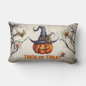 レトロおもしろいな不気味なハロウィーン彫りのカボチャ ランバークッション (裏面)