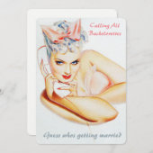 レトロおもしろいな電結婚話電話 招待状 (正面/裏面)