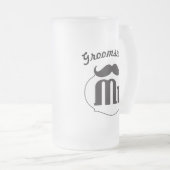 レトロおもしろいの口ひげ新郎 フロストグラスビールジョッキ (正面右)