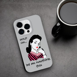 レトロおもしろいの女性が考え過ぎている Case-Mate iPhone 14 PROケース