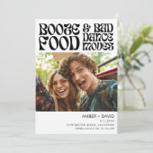 レトロおもしろいの70年代のGroovy Photo結婚の セーブザデート (スタンド正面)