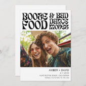 レトロおもしろいの70年代のGroovy Photo結婚の セーブザデート (正面/裏面)