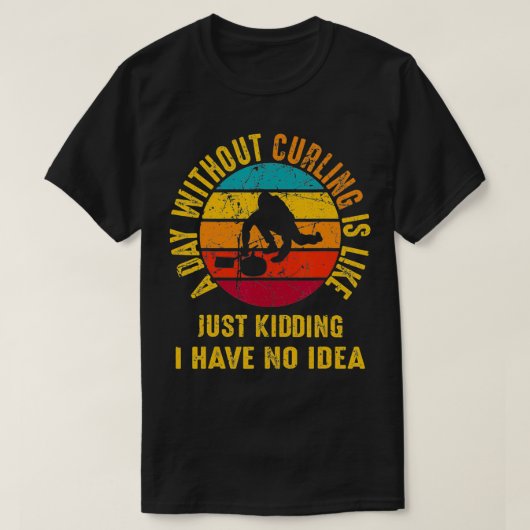 レトロおもしろいは冬Sをカールせずに一日をカール Tシャツ (デザイン正面)
