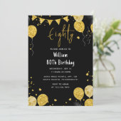 レトロおもしろいアダルトユーモアハッピーシック80誕生日 招待状 (スタンド正面)