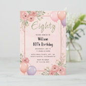 レトロおもしろいアダルトユーモアハッピーシック80誕生日 招待状 (スタンド正面)