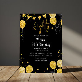 レトロおもしろいアダルトユーモアハッピーシック80誕生日 招待状