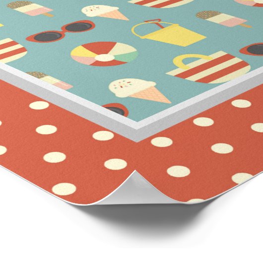 レトロおもしろいインザサンビーチスクエアポスター ポスター (角)