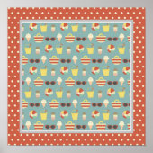 レトロおもしろいインザサンビーチスクエアポスター ポスター (正面)