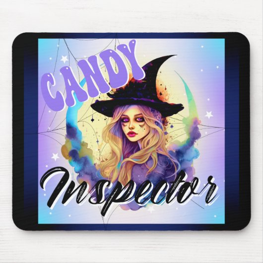 レトロおもしろいウィッチハロウィーン マウスパッド (正面)