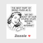 レトロおもしろいオーバー40ステッカー シール (シート)