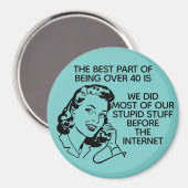 レトロおもしろいオーバー40マグネット マグネット (正面/裏面)