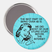 レトロおもしろいオーバー40マグネット マグネット (正面/裏面)