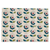 レトロおもしろいガーデンフラワーパターン ラージペーパーバッグ (裏面)