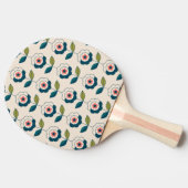 レトロおもしろいガーデンフラワーパターン 卓球ラケット (横)