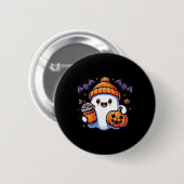 レトロおもしろいキュートハロウィーン幽霊パンプキン幽霊ハル 缶バッジ (正面&裏面)