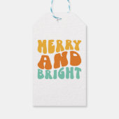 レトロおもしろいキュートメリーと明るいクリスマスホリデー ギフトタグ (裏面)