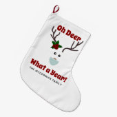 レトロおもしろいクリスマストナディアファモノグラムのミリ ラージクリスマスストッキング (正面 (吊り時))