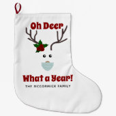 レトロおもしろいクリスマストナディアファモノグラムのミリ ラージクリスマスストッキング (正面)