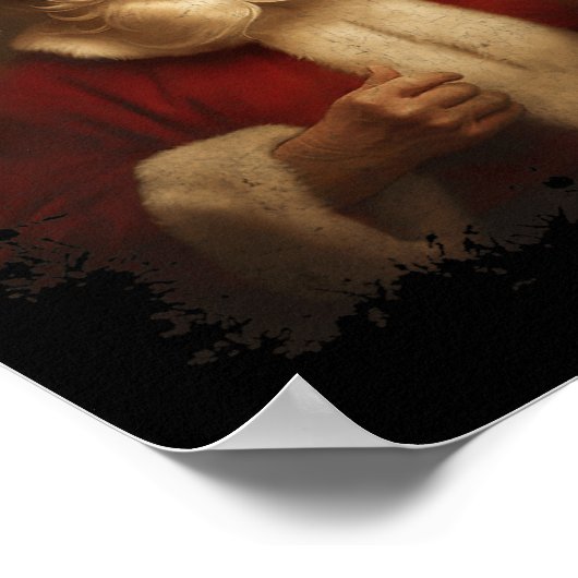 レトロおもしろいクリスマストランプサンタクロースヴィンテージXm ポスター (角)