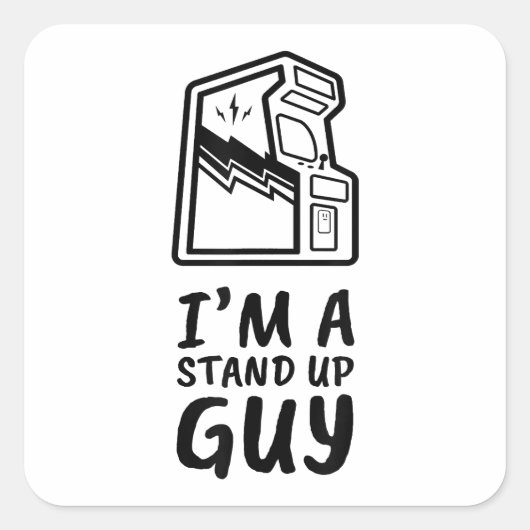 レトロおもしろいゲーマーアーケードオールドスクール80のビデオゲーム スクエアシール (正面)