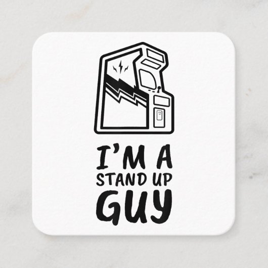 レトロおもしろいゲーマーアーケードオールドスクール80のビデオゲーム スクエア名刺 (正面)