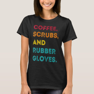 レトロおもしろいコーヒスクラブゴム手袋ナースドック Tシャツ
