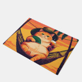 レトロおもしろいサマーキャットバケーション ドアマット (アングル)