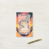 レトロおもしろいサマーキャットバケーション ポストイット (デスク上)