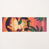 レトロおもしろいサマーキャットバケーション ヨガマット (裏面(横))