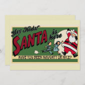 レトロおもしろいサンタカートゥーいけなニースフラット シーズンカード (正面/裏面)