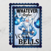 レトロおもしろいサンタクリスマス サンキューカード (正面/裏面)