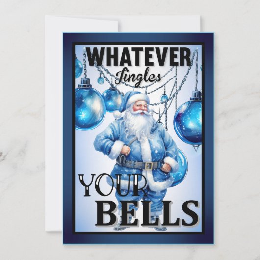 レトロおもしろいサンタクリスマス サンキューカード (正面)