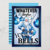 レトロおもしろいサンタクリスマス サンキューカード (正面/裏面)