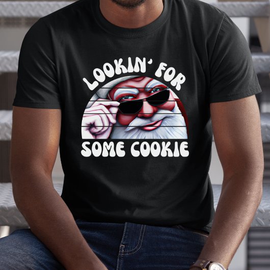 レトロおもしろいサンタクロースCookieダーティクリスマスクリスマスホテル Tシャツ