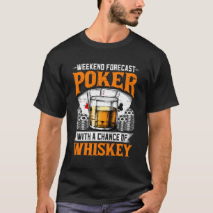 レトロおもしろいシガーウイスキ遊ーとトランプのポーカー煙 Tシャツ