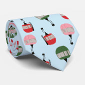 レトロおもしろいスキーリフトゴンドラウィンタースキーブルー ネクタイ (ロール)