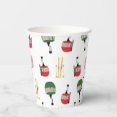 レトロおもしろいスキーリフトゴンドラウィンタースキーヤー 紙コップ (裏面)