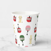 レトロおもしろいスキーリフトゴンドラウィンタースキーヤー 紙コップ (左)