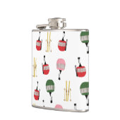 レトロおもしろいスキーリフトApresスキーウィンタースキースキーヤー フラスク (左)