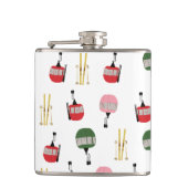 レトロおもしろいスキーリフトApresスキーウィンタースキースキーヤー フラスク (正面)