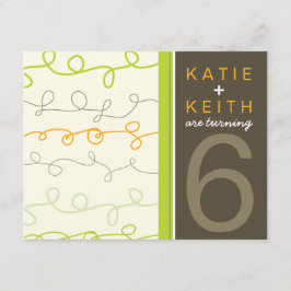 レトロおもしろいスクライブルツインズ子供の誕生日招待状 招待状