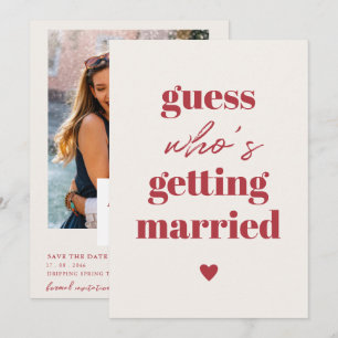 レトロおもしろいタイポグラフィウェディング日付を保存 セーブザデート