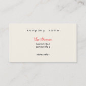 レトロおもしろいターコイズ及び赤ストライプの名刺 名刺 (裏面)