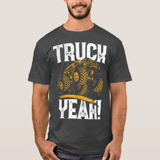 レトロおもしろいトラックうんモンスタートラックのトリック Tシャツ