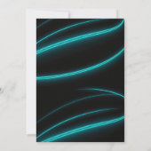 レトロおもしろいネオングローローラスケート誕生日 招待状 (裏面)