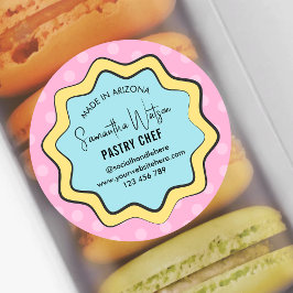 レトロおもしろいノスタルジアモダンカフェベーカリーパティシシェフ ラウンドシール