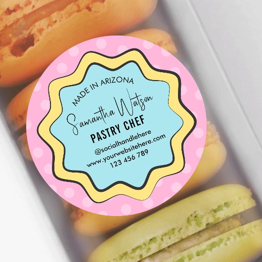 レトロおもしろいノスタルジアモダンカフェベーカリーパティシシェフ ラウンドシール