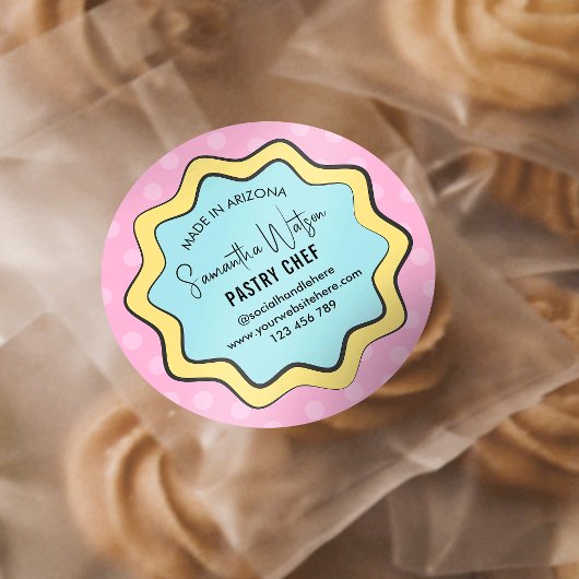 レトロおもしろいノスタルジアモダンカフェベーカリーパティシシェフ ラウンドシール